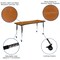 Flash Furniture Oval 60 W, 86 L, 30 H, Chrome, Laminate, Particleboard, Steel, Wood Grain XU-GRP-A3060CON-60-OAK-T-A-CAS-GG - alternate 3